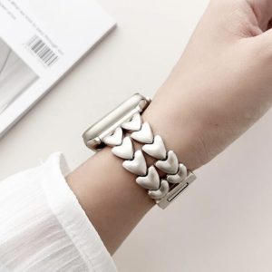 Banda para Apple Watch corazones matte acero inox