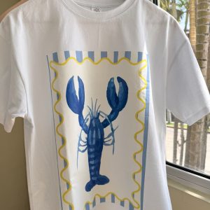 PLAYERA FULL OVER SIZE LANGOSTA AZUL